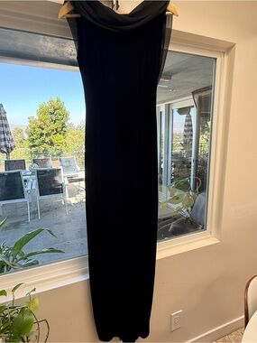 Tadashi Shoji Black Cowl Neck Maxi Dress